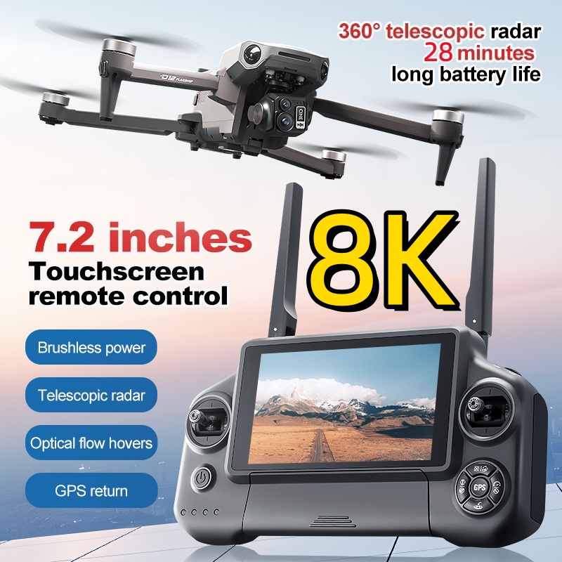 Drone Camera With Gimbal - 8K 3축 짐벌 브러시리스 7.2인치 터치스크린