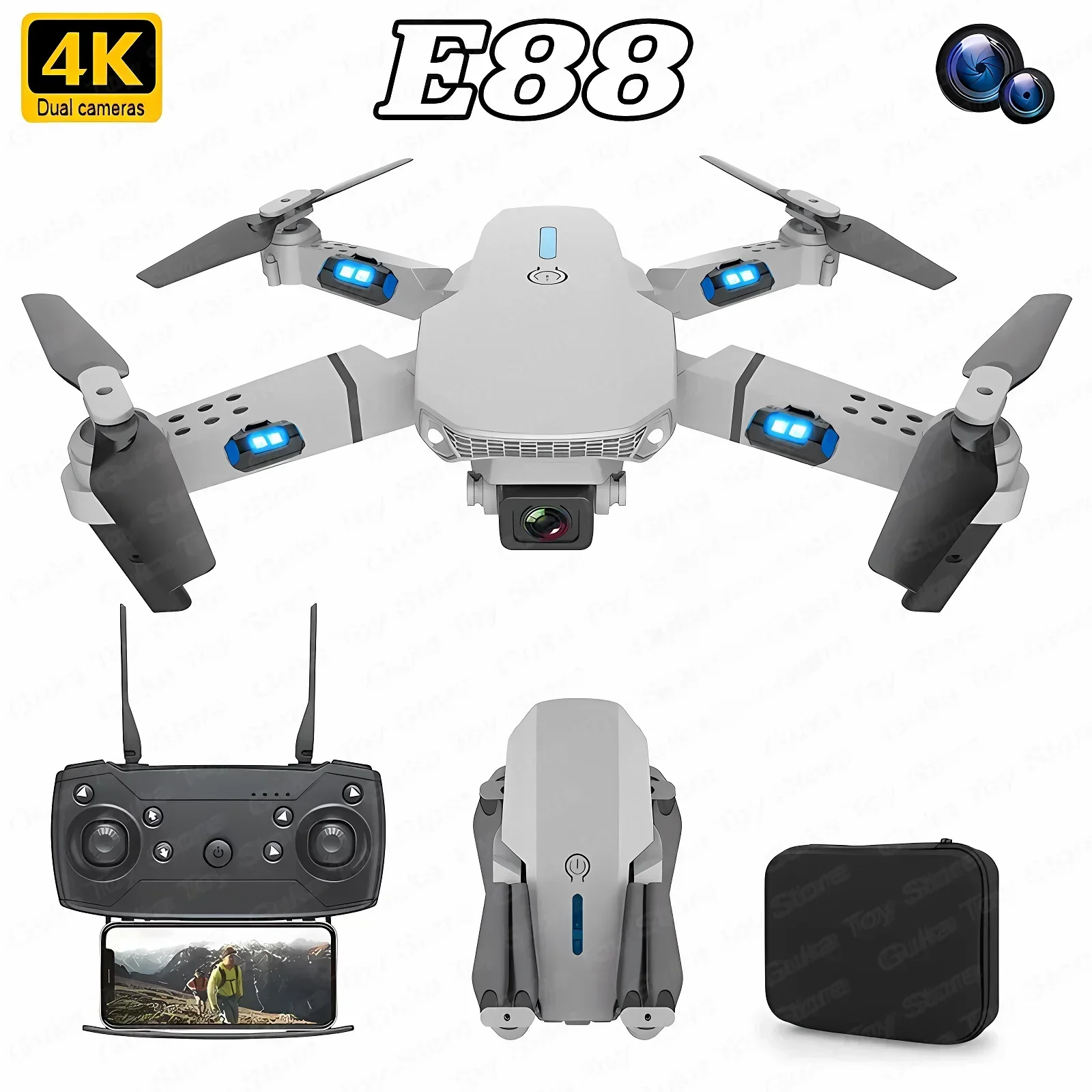 Drone Camera Wide Angle - E88 프로 와이파이 FPV 드론, 광각