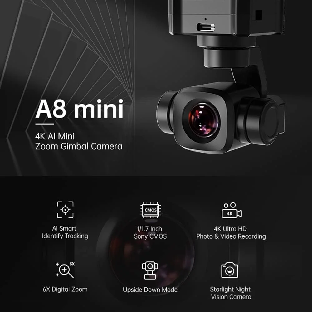 SIYI A8 미니 4K 8MP 짐벌 카메라 - 1/1 - Drone Camera Vlog 리뷰 및 가격