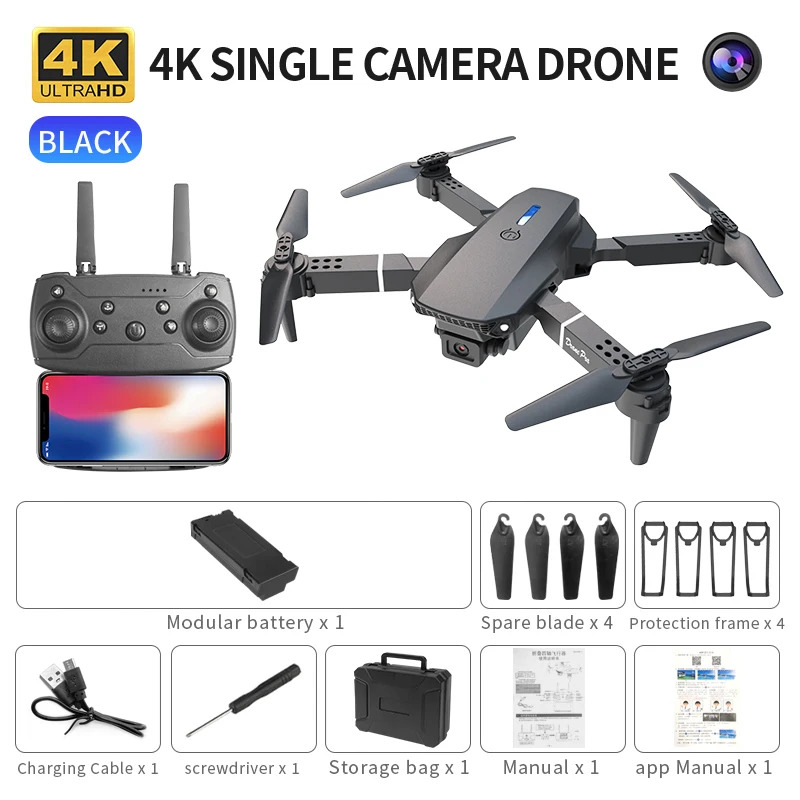 E88 프로 지능형 접이식 드론, 단일/듀얼 카메라 전 - Drone Camera Professional 리뷰 및 가격
