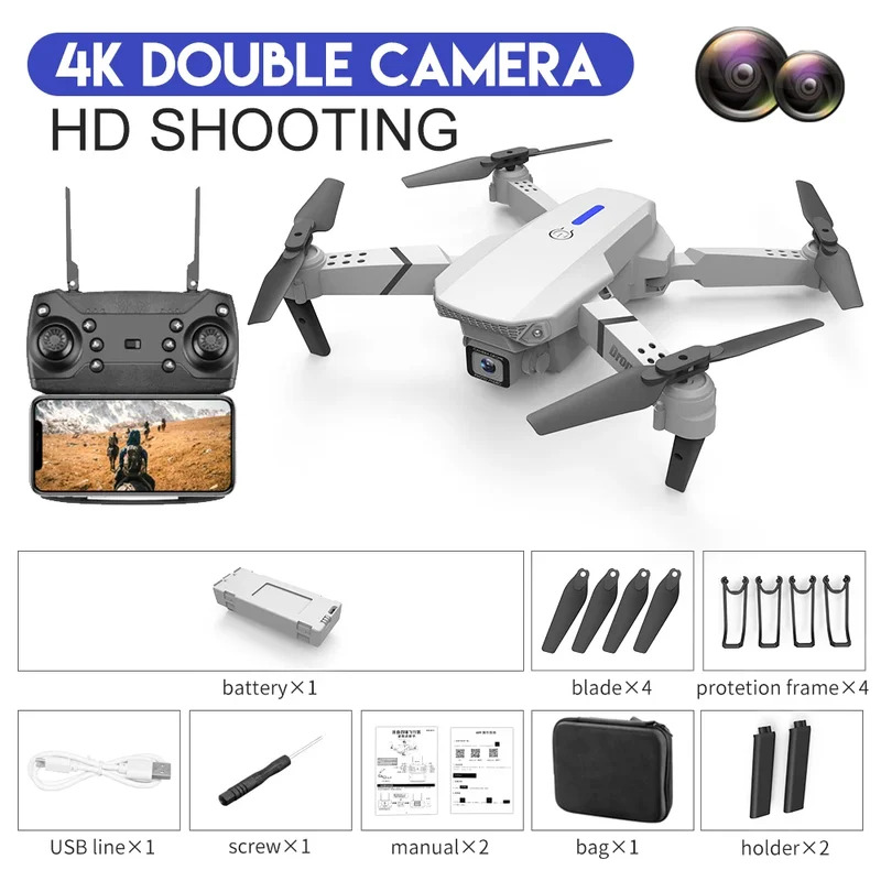 E88 프로 지능형 접이식 드론, 단일/듀얼 카메라 전 - Drone Camera Professional 리뷰 및 가격